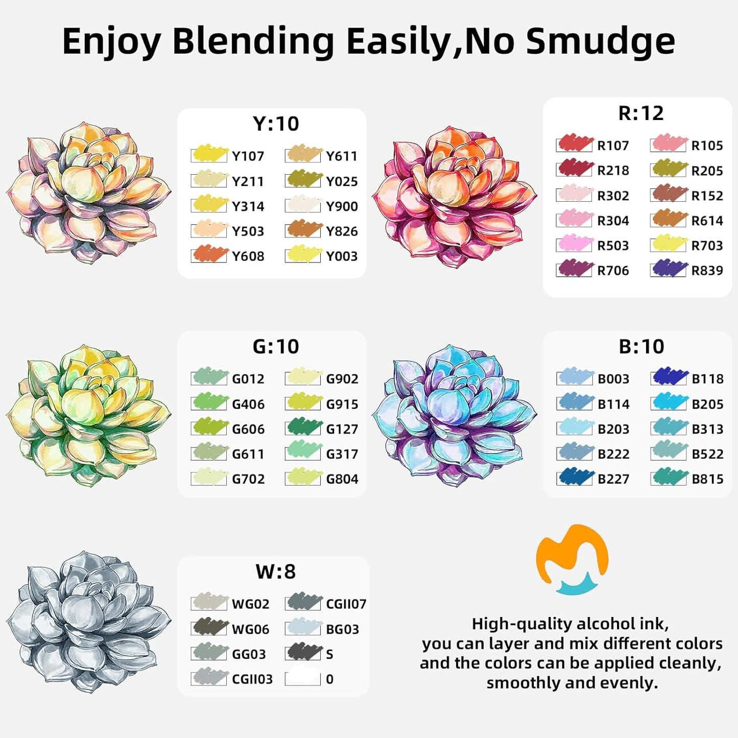 Hotucolor 50-Color Alcohol Markers Set