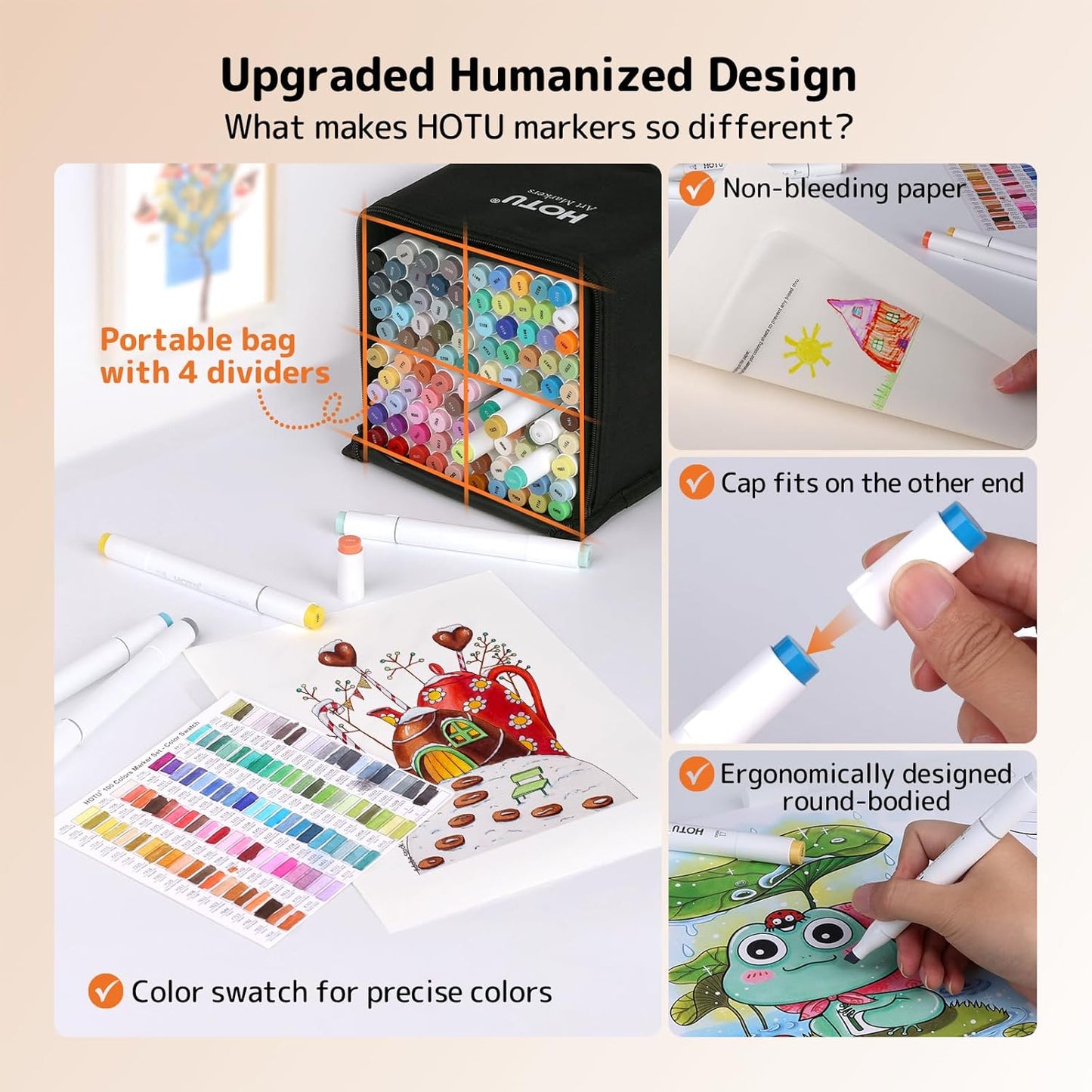Hotucolor 120-Color Alcohol Marker Set