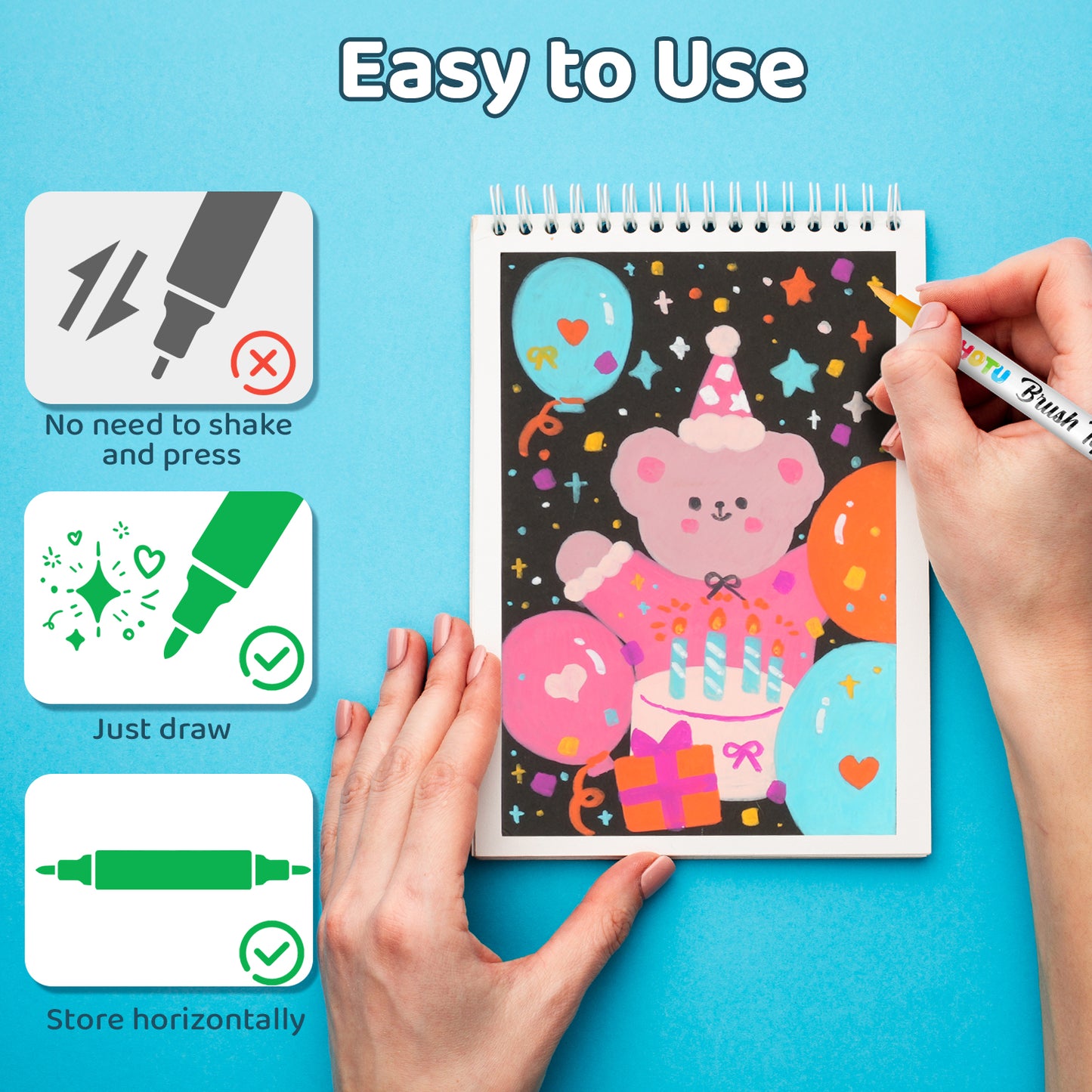 Hotucolor 72-Color Acrylic Paint Markers