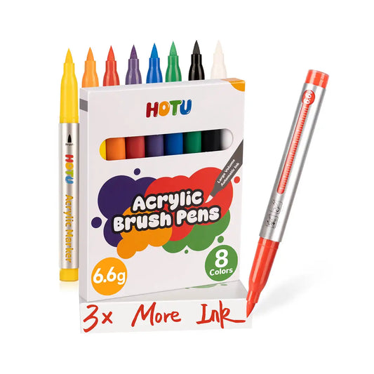 Hotucolor 8-Color Direct-Flow Acrylic Paint Markers