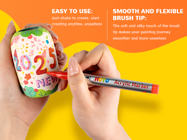 Hotucolor 18-Color Direct-Flow Acrylic Paint Markers