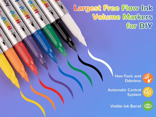 Hotucolor 8-Color Direct-Flow Acrylic Paint Markers