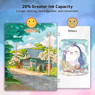 Hotu High capacity alcohol markers with 20% more ink. Longer-lasting, more durable, and convenient