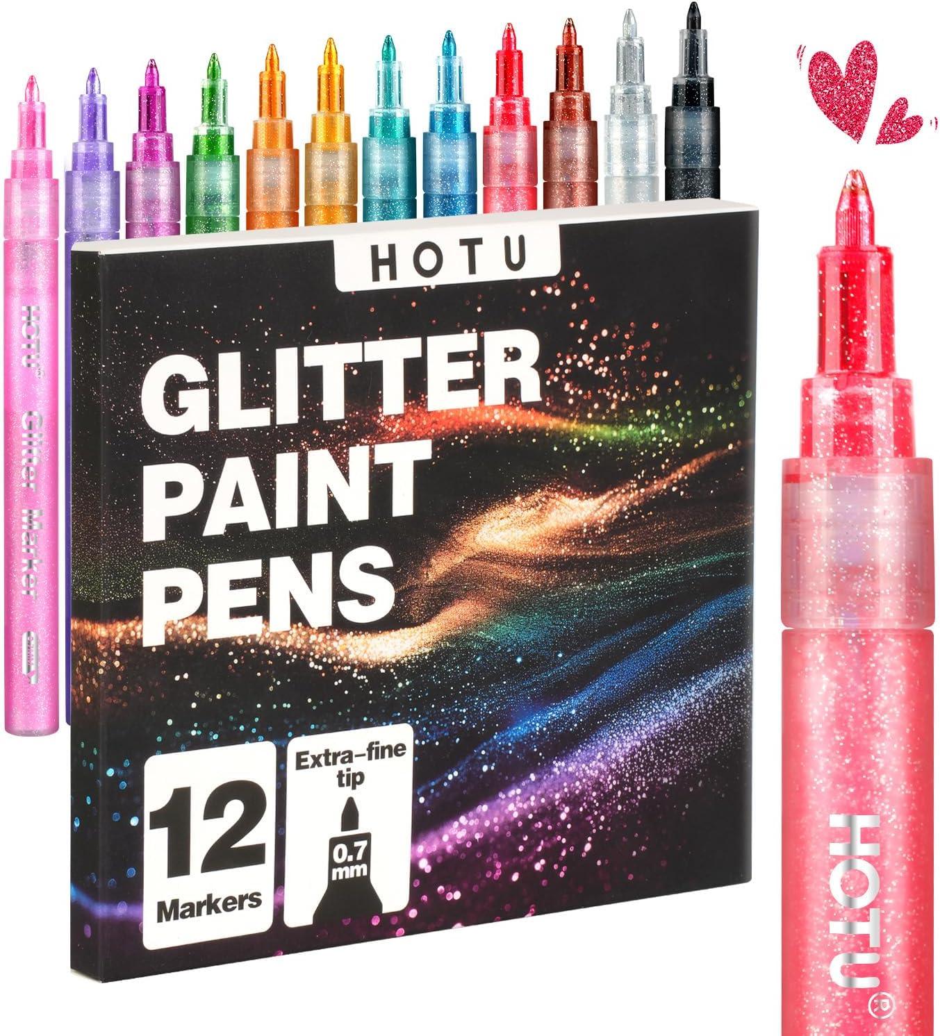 Hotucolor 12-Color Glitter Markers