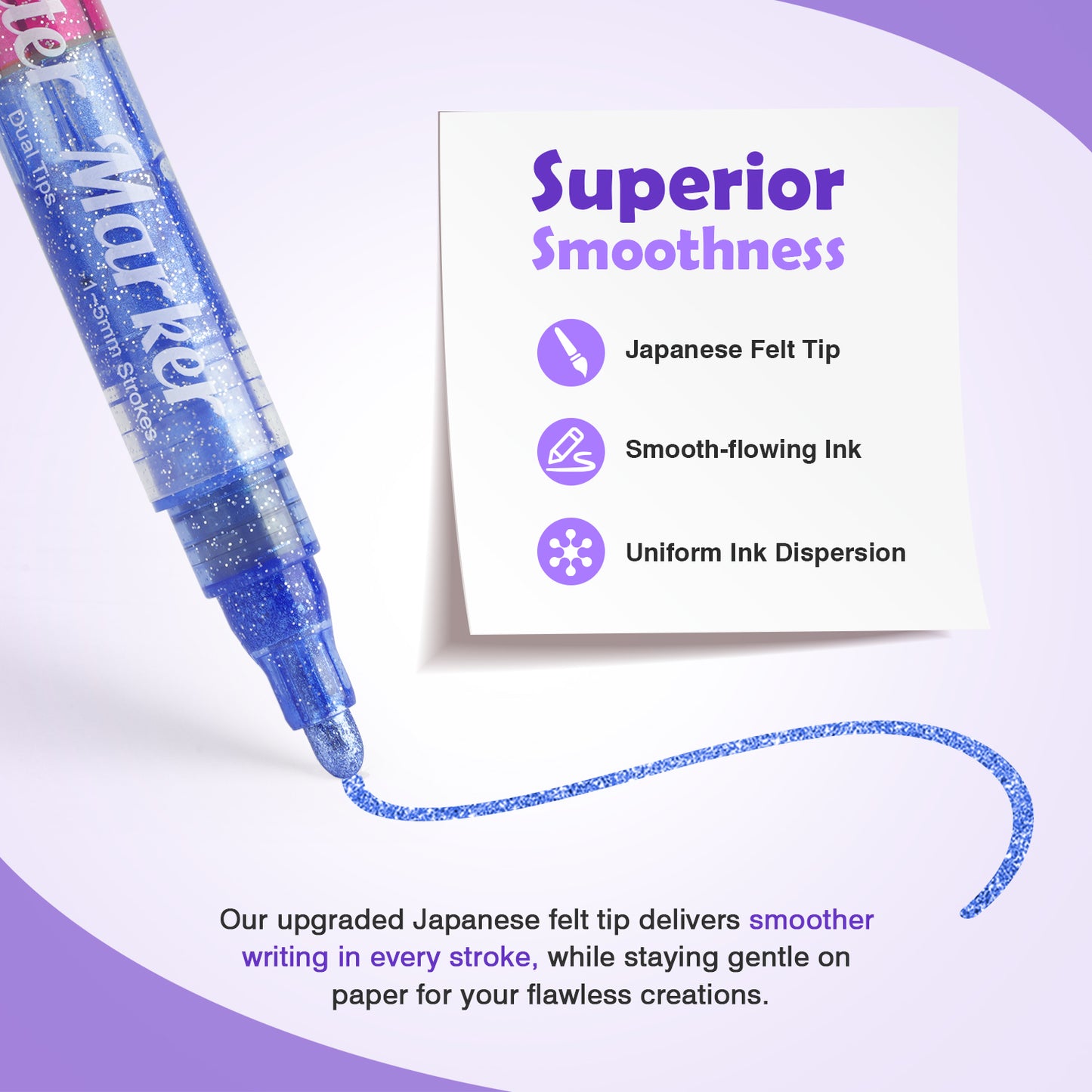 Hotucolor 16-Color Dual-Tip Glitter Markers