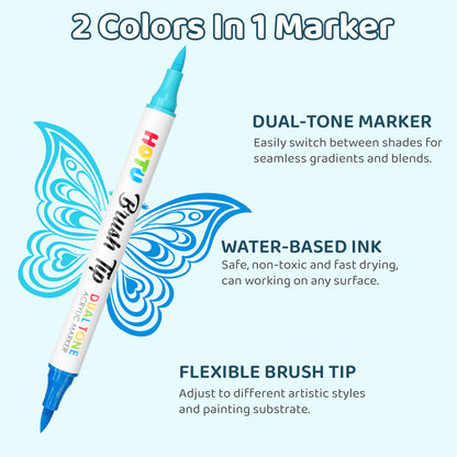 Hotucolor 72-Color Acrylic Paint Markers