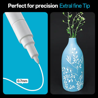 5-Color White Acrylic Paint Pens | 0.7mm Ultra-Fine Point