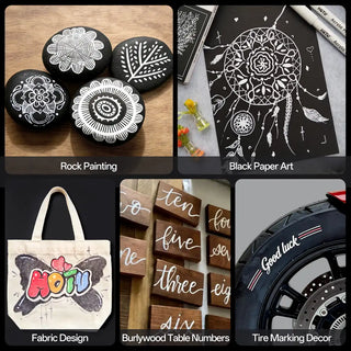 5-Color White Acrylic Paint Pens | 0.7mm Ultra-Fine Point