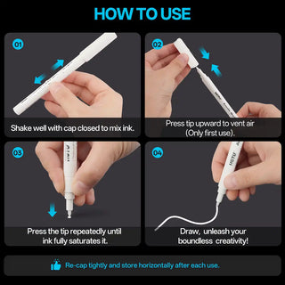 5-Color White Acrylic Paint Pens | 0.7mm Ultra-Fine Point