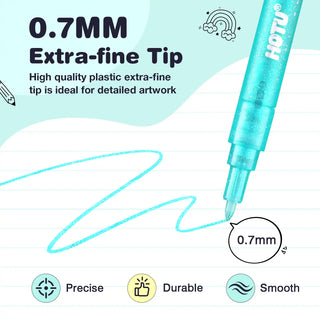 0.7mm Extra Fine Glitter Markers