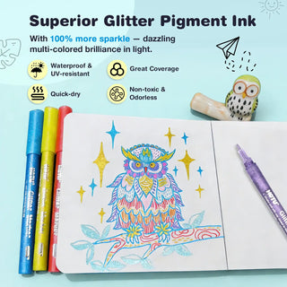 0.7mm Extra Fine Glitter Markers