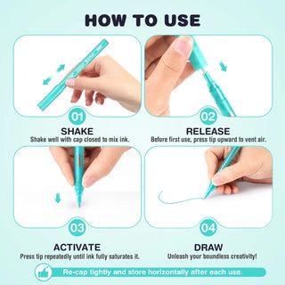 0.7mm Extra Fine Glitter Markers