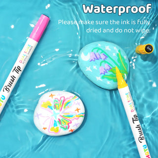 72-Color Acrylic Paint Markers | Dual-Color Brush Tip