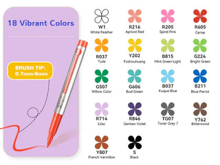 Hotucolor 18-Color Direct-Flow Acrylic Paint Markers