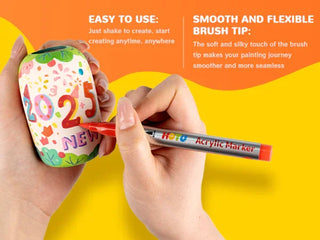Hotucolor 18-Color Direct-Flow Acrylic Paint Markers