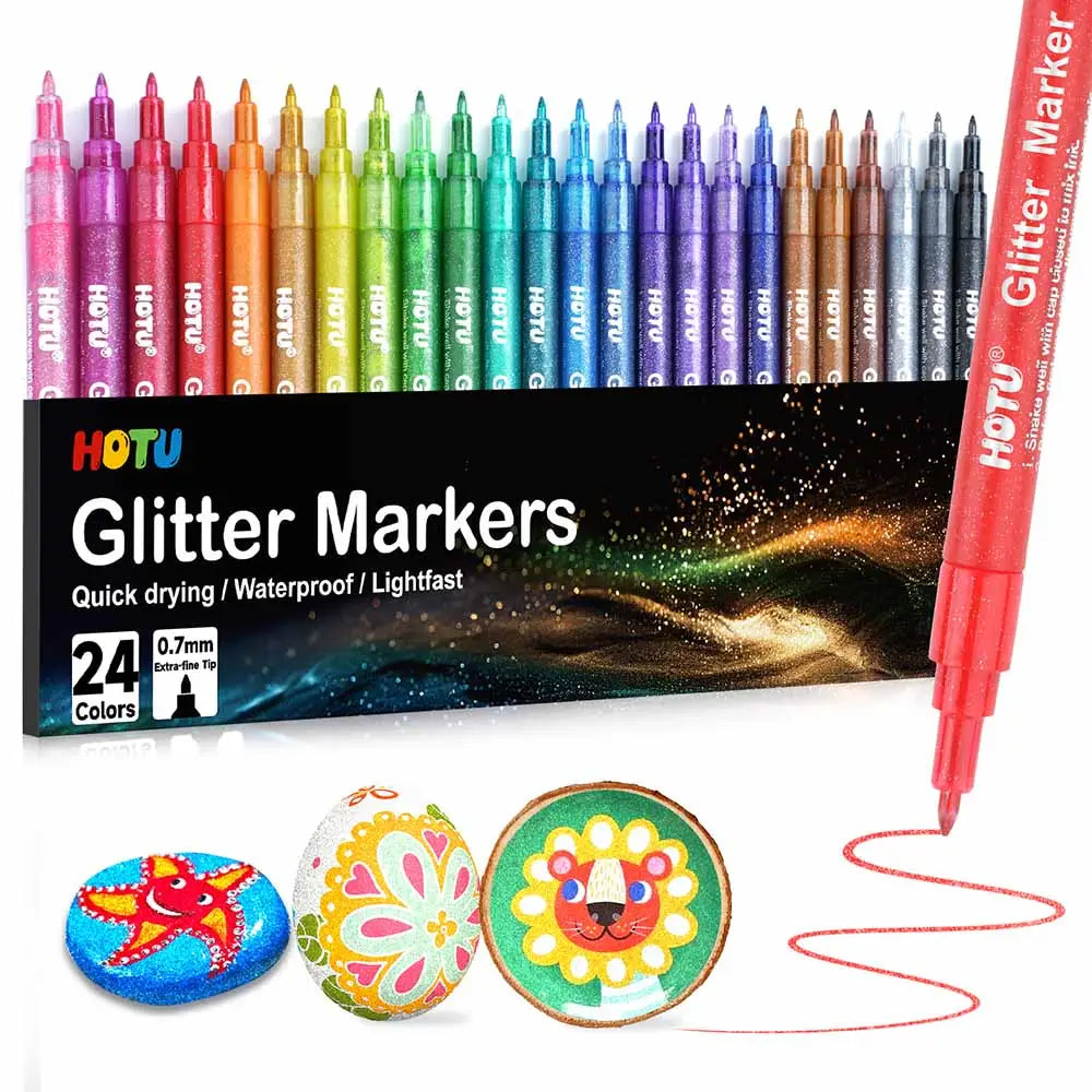 Hotucolor 24-Color Glitter Markers