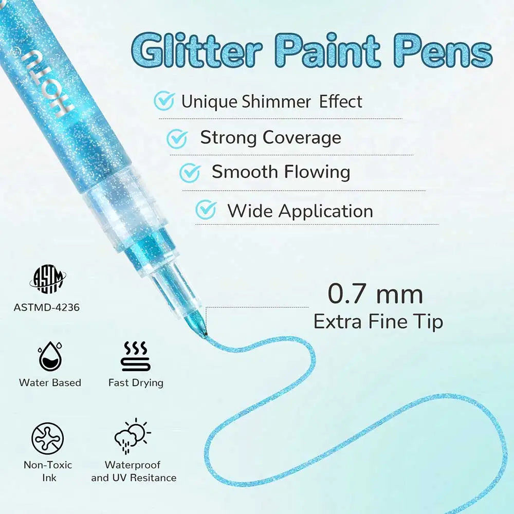 Hotucolor 24-Color Glitter Markers