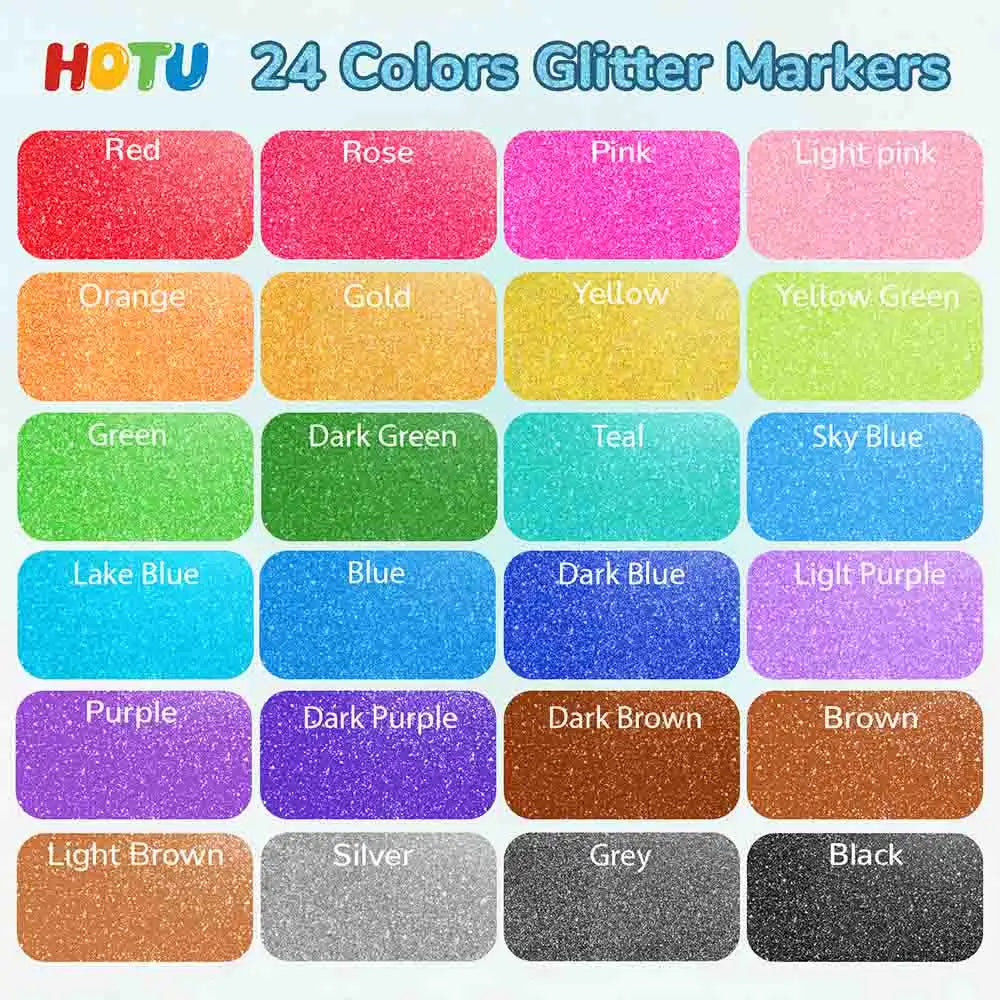 Hotucolor 24-Color Glitter Markers