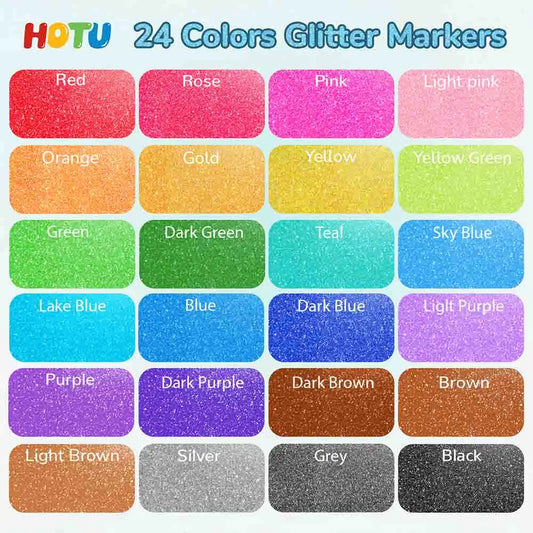 Hotucolor 24-Color Glitter Markers